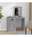 vidaXL Dressing Table with Mirror Grey Sonona 90x50x132.5 cm Engineered Wood