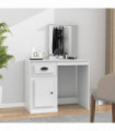 vidaXL Dressing Table with Mirror White 90x50x132.5 cm Engineered Wood