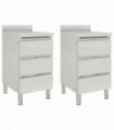 vidaXL Commercial Kitchen Cabinets with 3 Drawers 2 pcs Stainless Steel