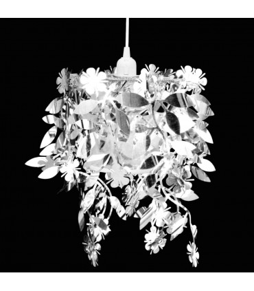 Leaves Paillette Pendant Chandelier Lamp 21,5 x 30 cm Silver