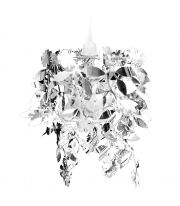 Leaves Paillette Pendant Chandelier Lamp 21,5 x 30 cm Silver