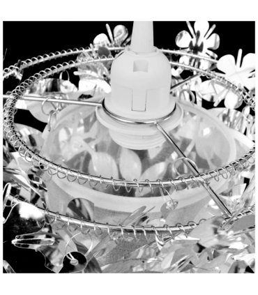 Leaves Paillette Pendant Chandelier Lamp 21,5 x 30 cm Silver