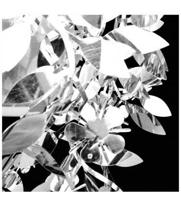 Leaves Paillette Pendant Chandelier Lamp 21,5 x 30 cm Silver