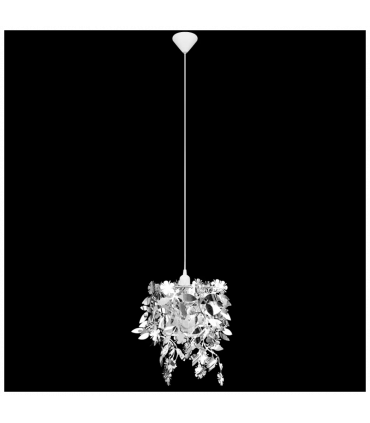 Leaves Paillette Pendant Chandelier Lamp 21,5 x 30 cm Silver