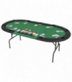 vidaXL 9-Player Folding Poker Table 3 Fold Oval Green