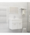 2 Piece Bathroom Furniture Set White Engineered Wood
