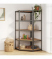 5-Layer Heavy-duty Corner Shelf Grey Steel&Engineered Wood