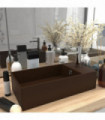 vidaXL Bathroom Sink with Overflow Ceramic Dark Brown