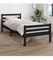 Bed Frame Black Solid Wood 100x200 cm