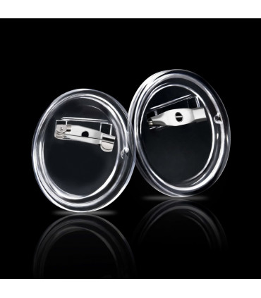 Button Badges Kit with Pins 100 Sets Acrylic 25 mm