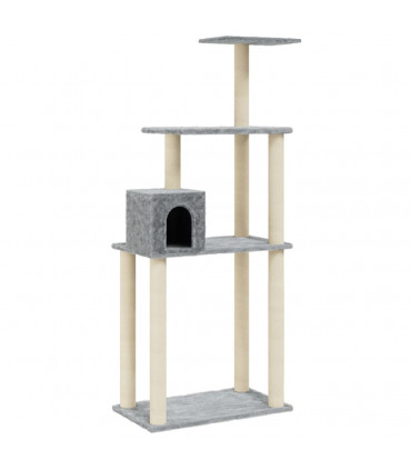 Cat Tree with Sisal Scratching Posts Light Grey 147 cm