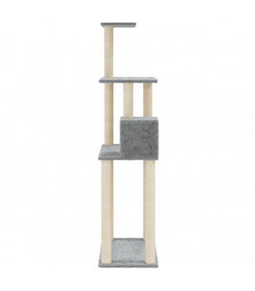 Cat Tree with Sisal Scratching Posts Light Grey 147 cm