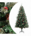 Christmas Tree with Pine Cones Green 225 cm PVC&PE