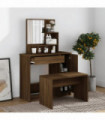 Dressing Table Set Brown Oak 86.5x35x136 cm