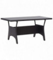 Garden Table Black 120x70x66 cm Poly Rattan