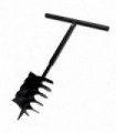 Ground Drill with Handle Auger Bit 200 mm Three Spirals Steel Black