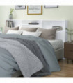 Headboard Cabinet White 220x19x103.5 cm