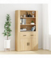 vidaXL Highboard Sonoma Oak Engineered Wood