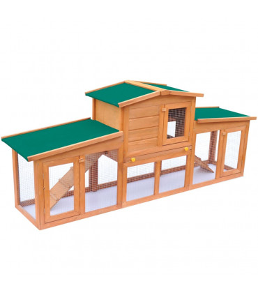Large Rabbit Hutch Small Animal House Pet Cage with Roofs Wood