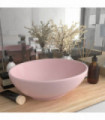 Luxury Basin Oval-shaped Matt Pink 40x33 cm Ceramic