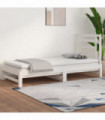 Pull-out Day Bed White 2x(90x200) cm Solid Wood Pine