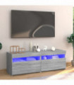 TV Cabinet with LED Lights Grey Sonoma 120x35x40 cm