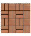 11 pcs Decking Tiles WPC 30x30 cm 1 sqm Teak Colour