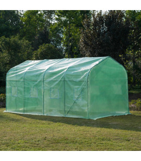 4 x 2 M Walk in Polytunnel Greenhouse Galvanised Steel w/ Zipped Door