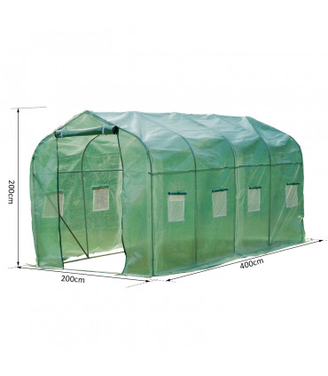 4 x 2 M Walk in Polytunnel Greenhouse Galvanised Steel w/ Zipped Door
