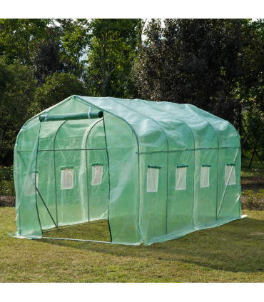 4 x 2 M Walk in Polytunnel Greenhouse Galvanised Steel w/ Zipped Door