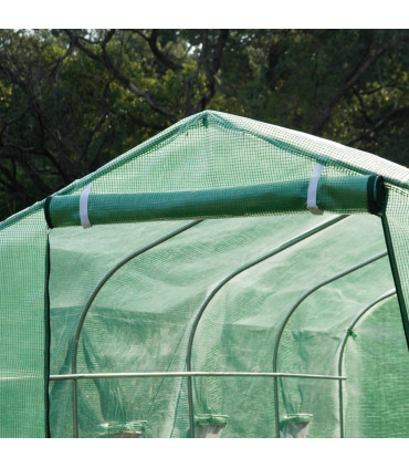 4 x 2 M Walk in Polytunnel Greenhouse Galvanised Steel w/ Zipped Door