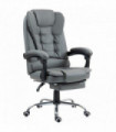 HOMCOM Executive Office Chair PU Leather Swivel Chair with Footrest Grey