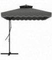 Outsunny 2.5m Square Cantilever Garden Parasol Umbrella with Cross Base, Grey