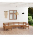 vidaXL 6 Piece Garden Lounge Set Honey Brown Solid Wood Pine