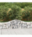 vidaXL Arched Gabion Basket 200x30x40/60 cm Galvanised Iron