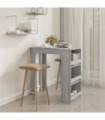 vidaXL Bar Table with Storage Rack Grey Sonoma 102x50x103.5cm Engineered Wood