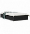 vidaXL Bed Frame Black 90x190 cm Single Engineered Wood and Metal