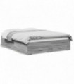 vidaXL Bed Frame with Drawers Grey Sonoma 120x200 cm Engineered Wood