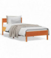 vidaXL Bed Frame with Headboard Wax Brown 75x190 cm Small Single Solid Wood Pine
