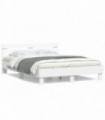 vidaXL Bed Frame with Headboard White 140x200 cm Engineered Wood
