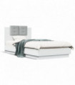 vidaXL Bed Frame with Headboard White 90x190 cm Single Engineered Wood