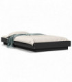vidaXL Bed Frame with LED Lights Black 90x190 cm Single Engineered Wood