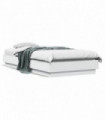 vidaXL Bed Frame with LED Lights White 90x200 cm