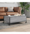 vidaXL Coffee Table with Wheels Grey Sonoma 91x55x34 cm Engineered Wood