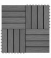 11 pcs Decking Tiles Deep Embossed WPC 30x30 cm 1 sqm Grey