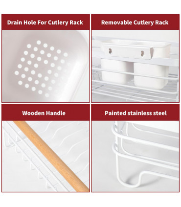 VINSANI WHITE DELUXE DISH RACK 0000190