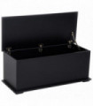 HOMCOM Ottoman Storage Box Chest Cabinet Keepsake With Lid Chipboard Black