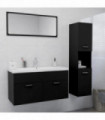 vidaXL Bathroom Furniture Set Black Engineered Wood