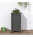 vidaXL Garden Planter Grey 40x40x78 cm Solid Wood Pine