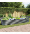 vidaXL Garden Raised Bed 320x80x44 cm Galvanised Steel Grey